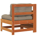 vidaXL viaszbarna tömör fenyőfa kerti karfás kanapé párnával