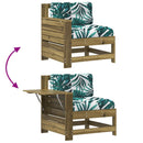 vidaXL impregnált fenyőfa kerti karfás kanapé párnával