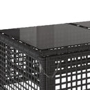 vidaXL 4 részes fekete polyrattan üveg kerti ülőgarnitúra párnával