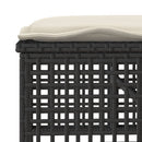 vidaXL 4 részes fekete polyrattan üveg kerti ülőgarnitúra párnával