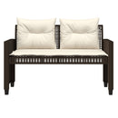 vidaXL 4 részes barna polyrattan üveg kerti ülőgarnitúra párnákkal