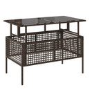 vidaXL 4 részes barna polyrattan üveg kerti ülőgarnitúra párnákkal