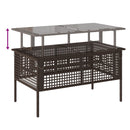 vidaXL 4 részes barna polyrattan üveg kerti ülőgarnitúra párnákkal