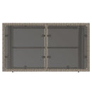 vidaXL 4 részes szürke polyrattan üveg kerti ülőgarnitúra párnákkal