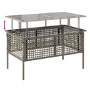 vidaXL 4 részes szürke polyrattan üveg kerti ülőgarnitúra párnákkal