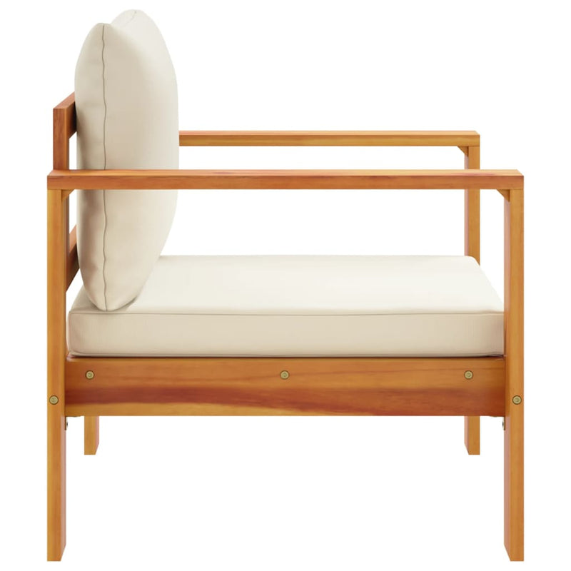 vidaXL tömör akácfa kerti szék párnákkal