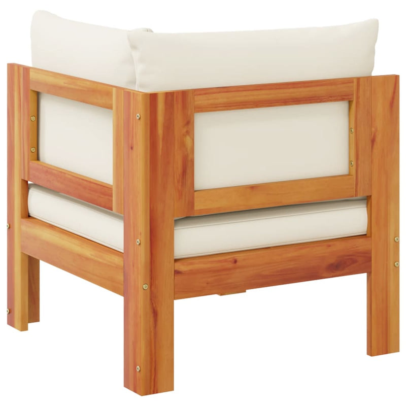 vidaXL tömör akácfa kerti sarokkanapé párnákkal