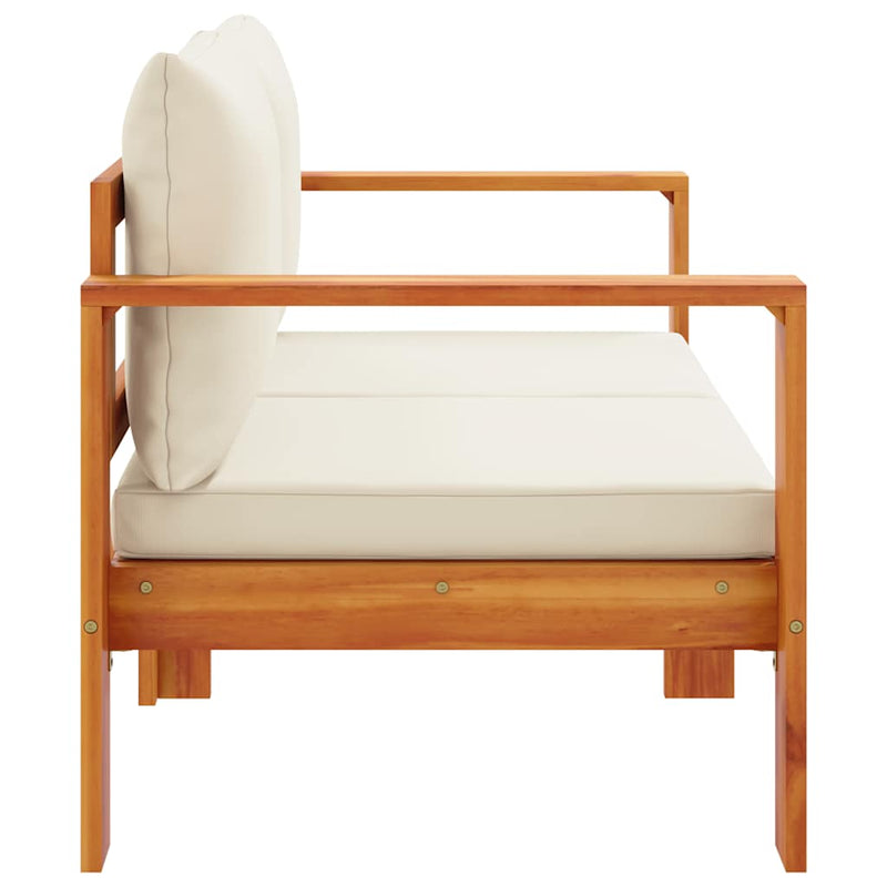 vidaXL 2 személyes tömör akácfa kerti kanapé párnával