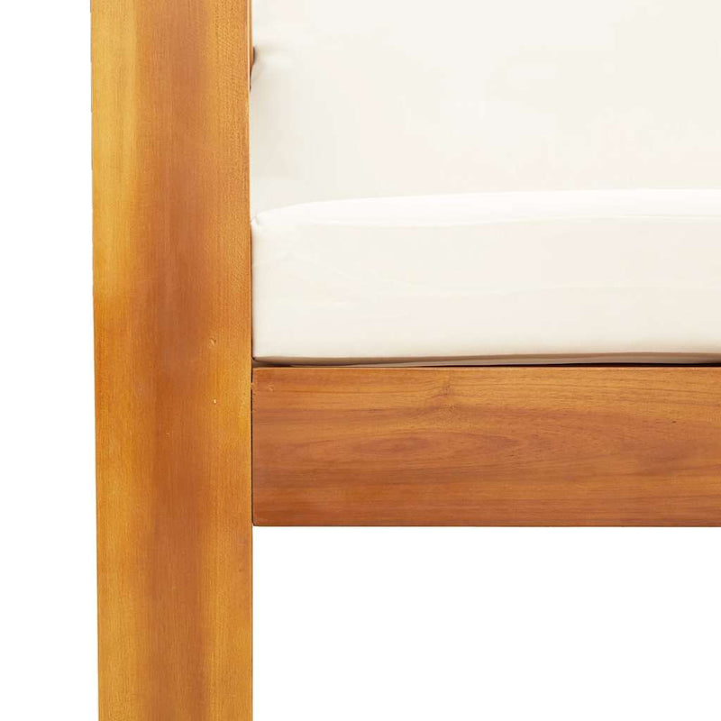 vidaXL 2 személyes tömör akácfa kerti kanapé párnával