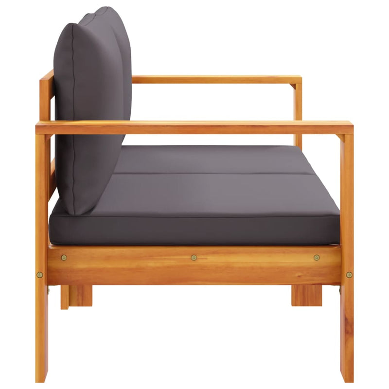 vidaXL 2 személyes tömör akácfa kerti kanapé párnával