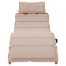 vidaXL | Napozóágy | párnával 1-személy taupe 55 x 184 x 64cm Tömör Akácfa