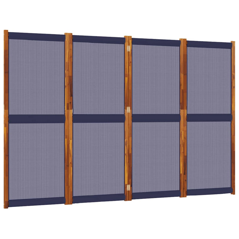 vidaXL sötétkék 4 paneles térelválasztó 280 x 180 cm