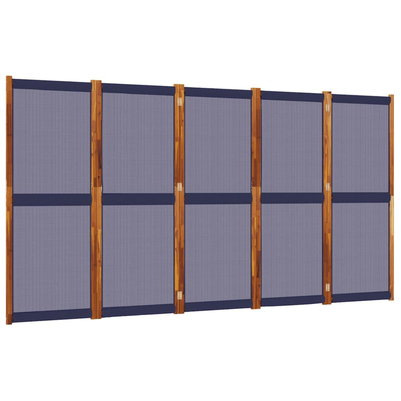 vidaXL sötétkék 5 paneles térelválasztó 350 x 180 cm