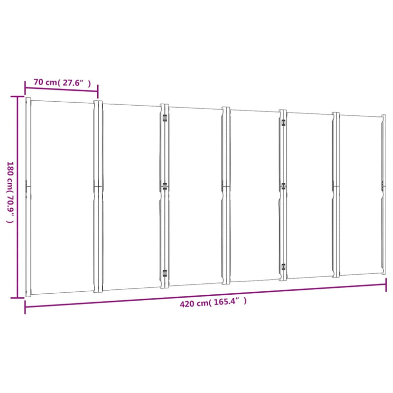 vidaXL sötétkék 6 paneles térelválasztó 420 x 180 cm