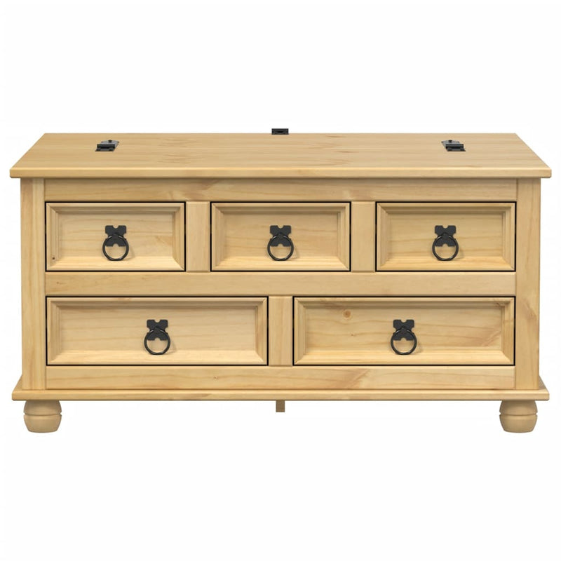 vidaXL Corona tömör fenyőfa tárolóláda 90 x 78 x 45 cm