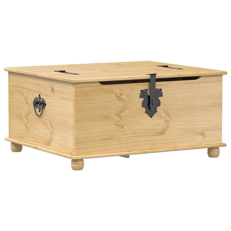 vidaXL Corona tömör fenyőfa tárolóláda 90 x 78 x 45 cm
