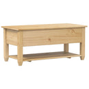 vidaXL Corona tömör fenyőfa dohányzóasztal fiókokkal 100x48x45 cm