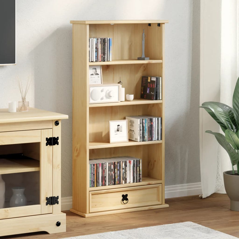 vidaXL Corona tömör fenyőfa CD-szekrény 52 x 17,5 x 103 cm