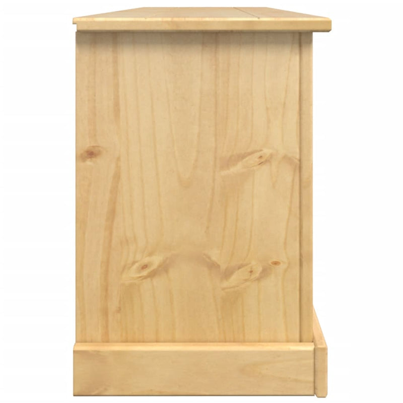 vidaXL Corona tömör fenyőfa cipőszekrény 99x32x47 cm