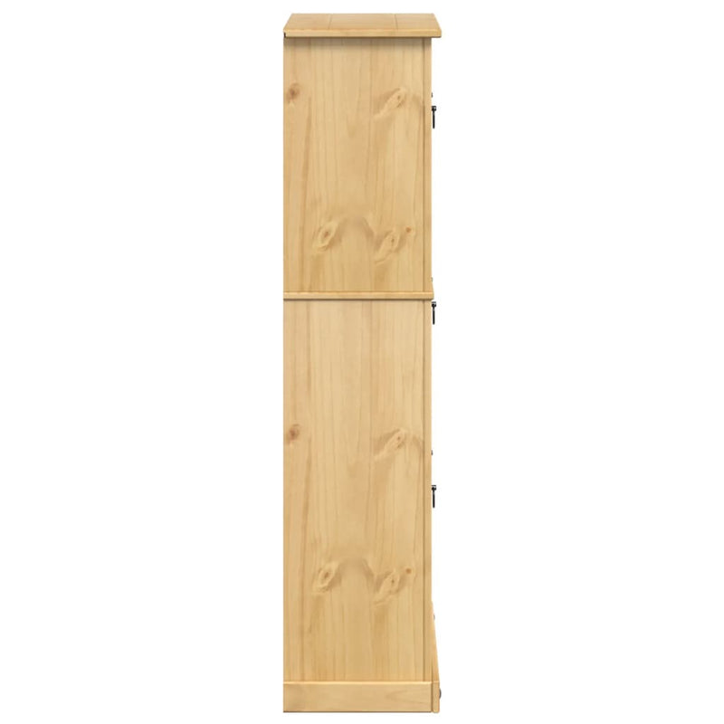 vidaXL Corona tömör fenyőfa cipőszekrény 99x32x138 cm