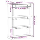vidaXL Corona tömör fenyőfa cipőszekrény 99x32x138 cm