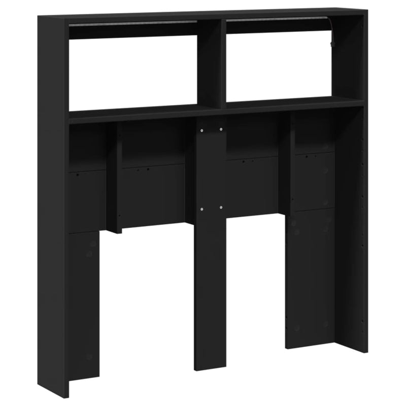 vidaXL fekete áthidalószekrény LED-világítással 100 x 17 x 102 cm