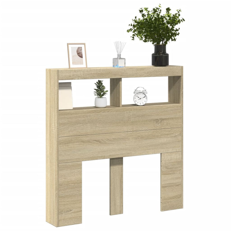 vidaXL sonoma tölgy színű áthidalószekrény LED-ekkel 100 x 17 x 102 cm