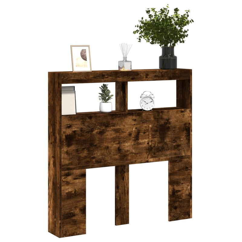 vidaXL füstös tölgy színű áthidalószekrény LED-ekkel 100 x 17 x 102 cm