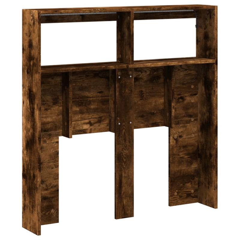 vidaXL füstös tölgy színű áthidalószekrény LED-ekkel 100 x 17 x 102 cm