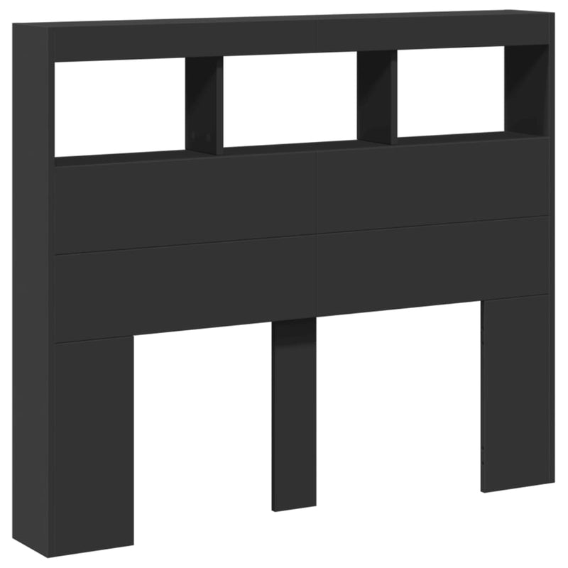 vidaXL fekete áthidalószekrény LED-világítással 120 x 17 x 102 cm