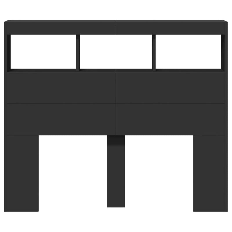 vidaXL fekete áthidalószekrény LED-világítással 120 x 17 x 102 cm