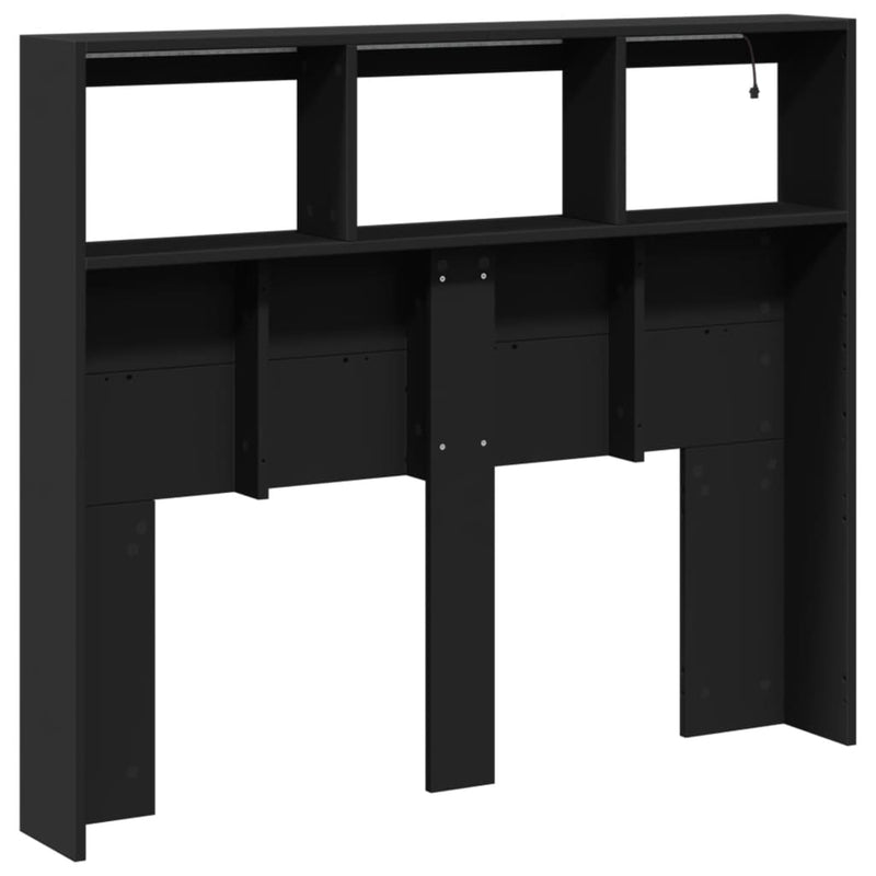 vidaXL fekete áthidalószekrény LED-világítással 120 x 17 x 102 cm