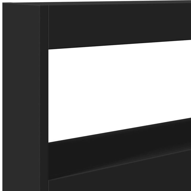 vidaXL fekete áthidalószekrény LED-világítással 120 x 17 x 102 cm