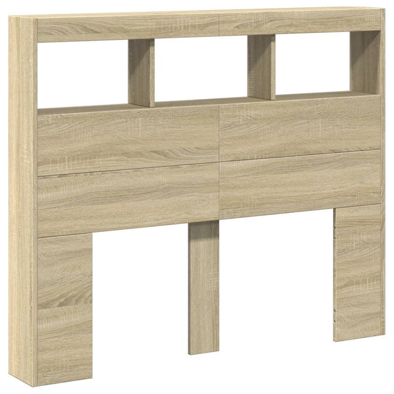 vidaXL sonoma tölgy színű áthidalószekrény LED-ekkel 120 x 17 x 102 cm