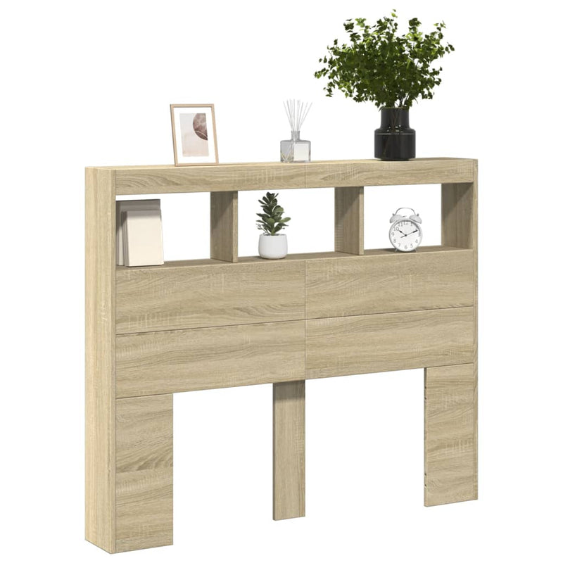 vidaXL sonoma tölgy színű áthidalószekrény LED-ekkel 120 x 17 x 102 cm
