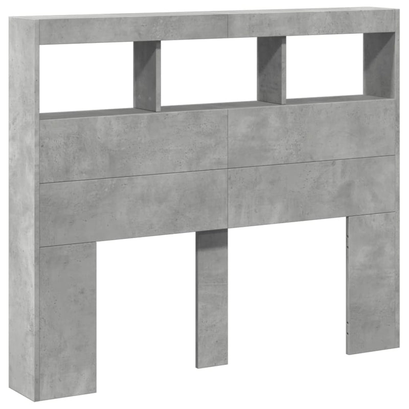 vidaXL betonszürke áthidalószekrény LED-világítással 120x17x102 cm