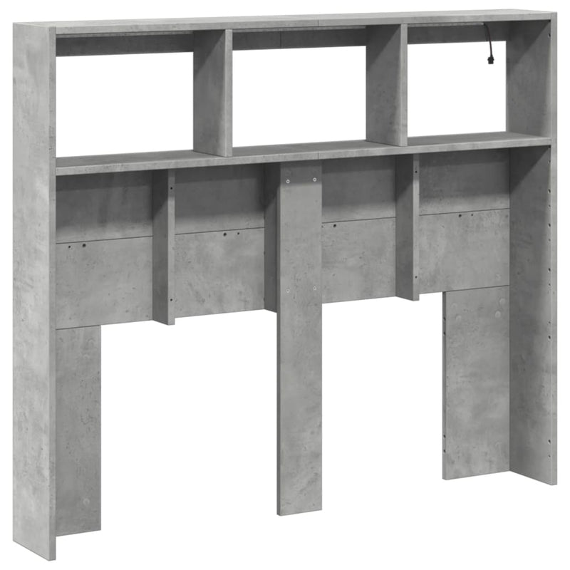 vidaXL betonszürke áthidalószekrény LED-világítással 120x17x102 cm