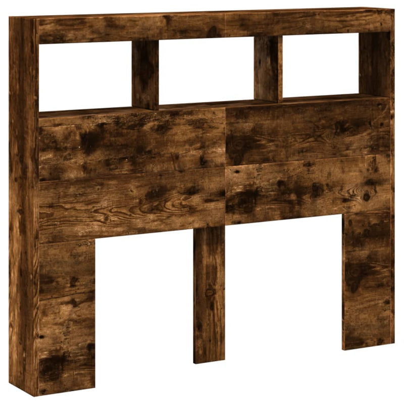 vidaXL füstös tölgy színű áthidalószekrény LED-ekkel 120x17x102 cm