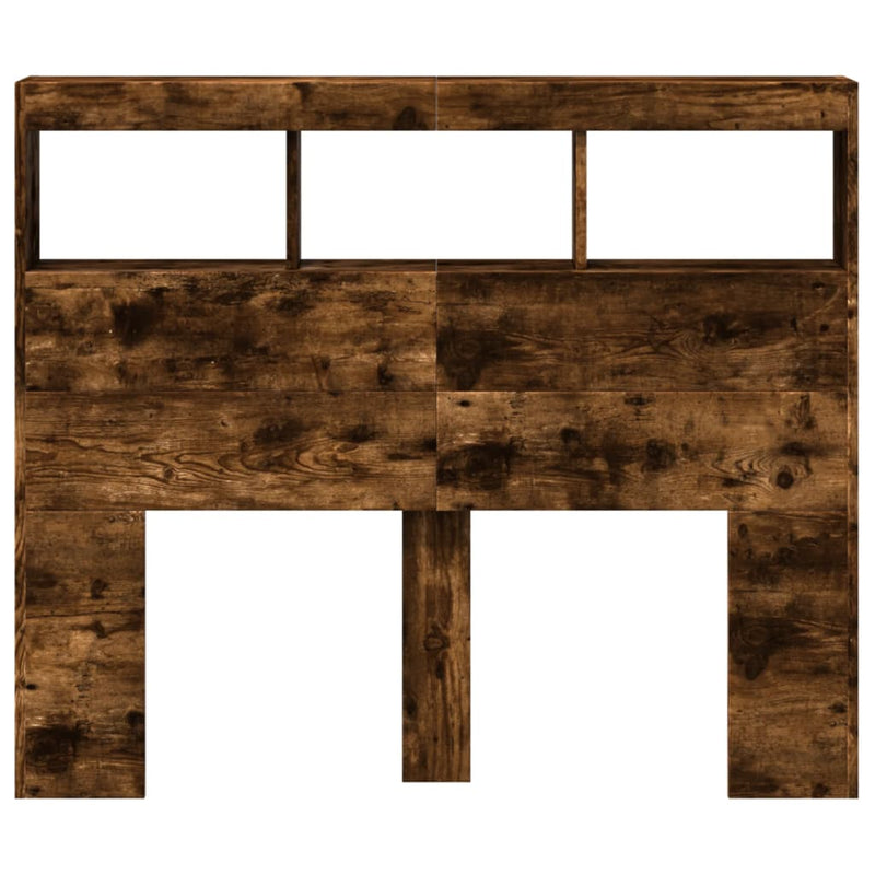 vidaXL füstös tölgy színű áthidalószekrény LED-ekkel 120x17x102 cm