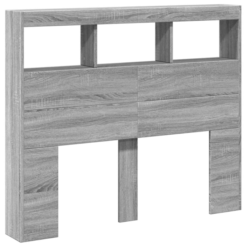 vidaXL szürke sonoma színű áthidalószekrény LED-ekkel 120 x 17 x 102cm