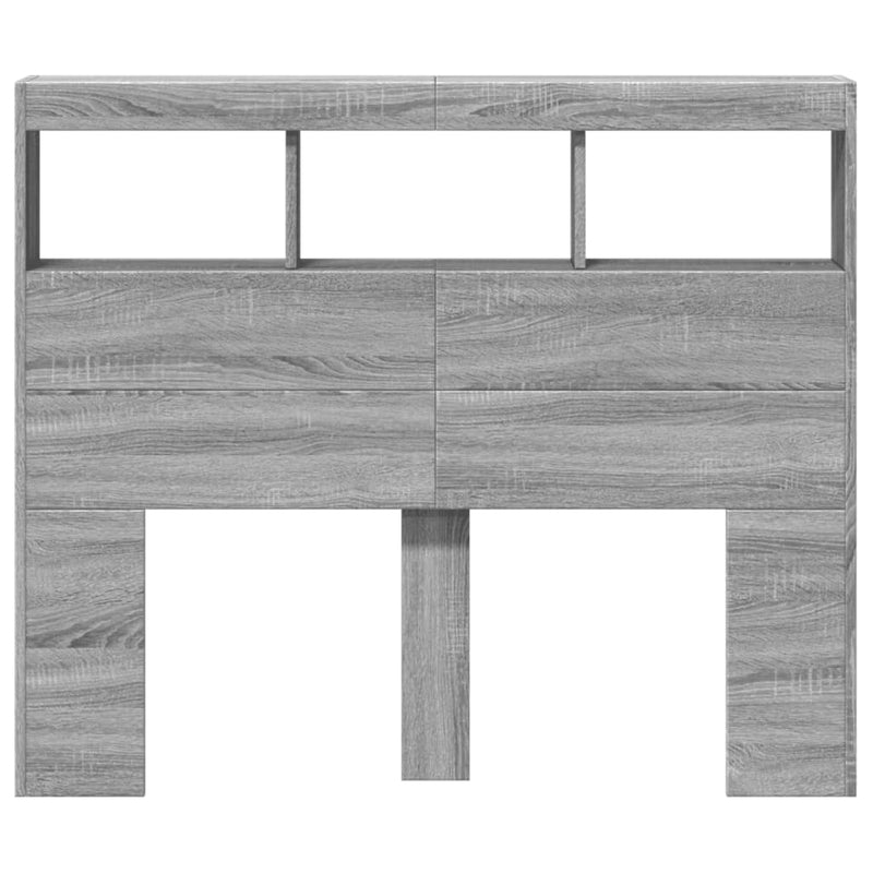 vidaXL szürke sonoma színű áthidalószekrény LED-ekkel 120 x 17 x 102cm