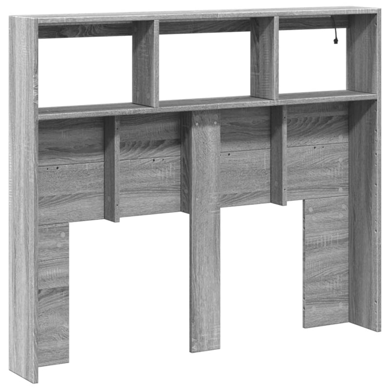 vidaXL szürke sonoma színű áthidalószekrény LED-ekkel 120 x 17 x 102cm
