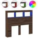 vidaXL barna tölgy színű áthidalószekrény LED-ekkel 120 x 17 x 102 cm