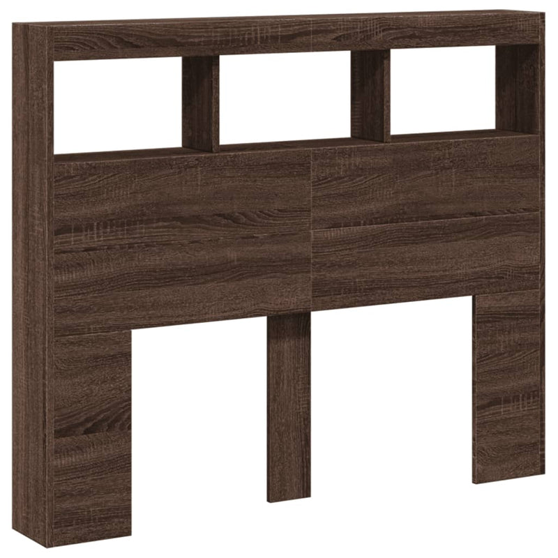 vidaXL barna tölgy színű áthidalószekrény LED-ekkel 120 x 17 x 102 cm