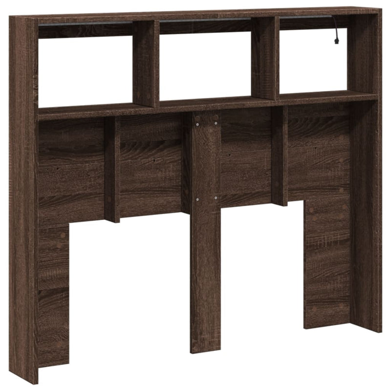 vidaXL barna tölgy színű áthidalószekrény LED-ekkel 120 x 17 x 102 cm
