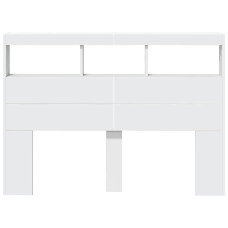 vidaXL fehér áthidalószekrény LED-világítással 140 x 17 x 102 cm