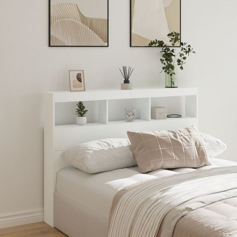 vidaXL fehér áthidalószekrény LED-világítással 140 x 17 x 102 cm