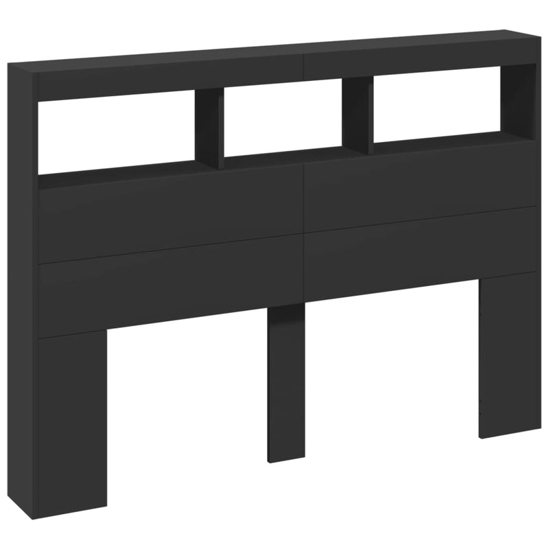 vidaXL fekete áthidalószekrény LED-világítással 140 x 17 x 102 cm
