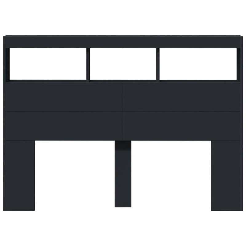 vidaXL fekete áthidalószekrény LED-világítással 140 x 17 x 102 cm