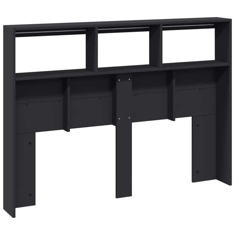 vidaXL fekete áthidalószekrény LED-világítással 140 x 17 x 102 cm